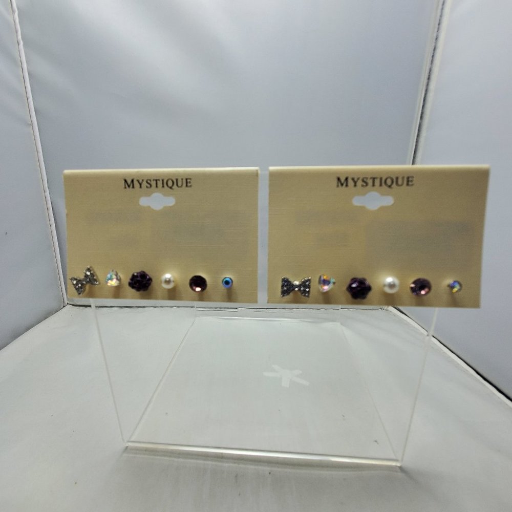2 FOR $12 Mystique 2 PKS of rhinestone and pearl earrings